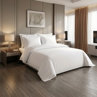 Linge de lit d'hôtel personnalisé, doux et confortable, 100% coton, 300TC, luxe, blanc uni, qualité hôtelière