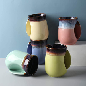 Tasse à café en grès personnalisable verte réactive <span class=keywords><strong>de</strong></span> style japonais <span class=keywords><strong>de</strong></span> 550ml avec poignée spéciale - Product Image 3
