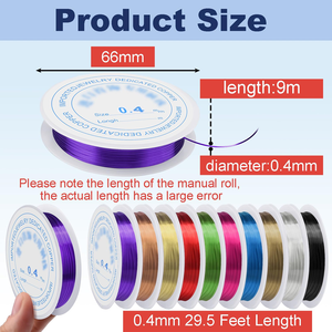 10롤 230피트 보석 와이어, 18, 20, 22, 24, 26 게이지 공예 비딩 와이어, 보석 와이어 제작 용품 - Product Image 4