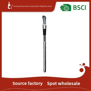 Décanter à vin en acier inoxydable en stock et bâton de refoulement 2-en-1 pour vin rouge, style minimaliste - Product Image 3