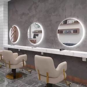 Miroir de Salon LED Irrégulier Sans Cadre pour Coiffure, Design Moderne en Acier Inoxydable, 3 Températures de Couleur Changeantes, Mural pour Salon de Coiffure - Product Image 2