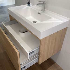 Meuble-lavabo de salle de bain moderne de qualité garantie, le plus vendu, avec comptoir en pierre de quartz et lavabo en céramique résistant à l'eau - Product Image 3