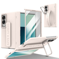 Étui pliable multifonction large pour Samsung Galaxy Z Fold 8 avec sangle rétractable, cadre de protection de l'appareil photo, béquille et protection intégrale antichoc