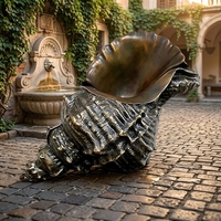 Sculpture de conque en bronze massif sur mesure - Art océanique classique personnalisé, fabriqué sur commande
