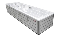 Spa de nage rectangulaire moderne en acrylique pour extérieur, installation autoportante, 101 jets de massage, bain à remous, drain, Villa Longest Endless