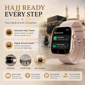 Montre connectée islamique pour le Hajj avec audio du Coran complet, guide du Hajj et de l'Omra, rappel de prière, <span class=keywords><strong>boussole</strong></span> <span class=keywords><strong>Qibla</strong></span> et compteur de Tasbih - Product Image 6