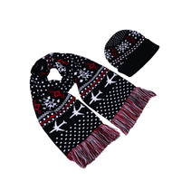 OEM Design Doppelseite gestrickt Fußball Fußball Fan Hals Schal Schädel Kappen benutzer definierte Weihnachts mütze und Schal mit Logo