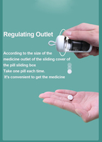Couleur personnalisée Distributeur quotidien de pilules de capsules de voyage Porte-clés Ouverture facile Mini boîte à pilules en plastique d'une journée avec porte-clés