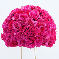 60CM Fuchsia Roze Zijden Rozen Hortensia Bloembol Tafeldecoratie Bouquet Bruiloft Benodigdheden Banket Evenement Bloemstuk Hoge Kwaliteit