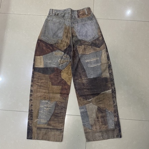 Pantaloni larghi stampati in fabbrica <span class=keywords><strong>Jeans</strong></span> <span class=keywords><strong>Jeans</strong></span> <span class=keywords><strong>Jeans</strong></span> con foro di lusso firmati di moda - Product Image 2