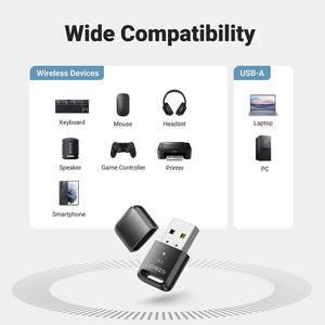 Ugreen cm591 Bluetooth 5.3 Adapter Transmitter Cắm và chơi USB Adapter transmitter cho PC bàn phím chuột - Product Image 4