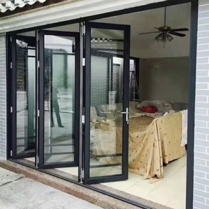 Chất lượng cao phá vỡ nhiệt bi gấp cửa khung nhôm lớn xem có thể thu vào màn hình gấp kính Patio cửa - Product Image 1