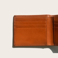 Dompet Kulit Kustom untuk Pria, Dompet Kulit Samak Sayuran, Tempat Kartu untuk Pria