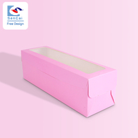 Boîtes à gâteaux sur mesure Boîtes de boulangerie roses avec fenêtre Boîtes à pâtisserie pour gâteaux Donuts cookie