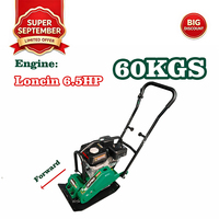 Compacteur à plaque vibrante pour sols de qualité industrielle XCPRO 65 kg avec moteur Loncin G200 4,8 kW et force centrifuge de 12 kN pour asphalte