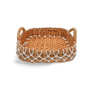 BATARA L Natural Water Hyacinth Storage <b>Basket</b> Handmade Woven Organizer <b>Basket</b> <b>With</b> <b>Lid</b> Eco Friendly Home Decor Laundry <b>Basket</b> - Product Image 1
