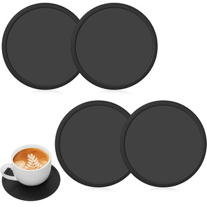 Hot Drink Coasters Cup Pad <b>Mat</b> Silicone Heatproof Tea Cups Pad Round Rubber Mug Coaster Non Slip Home <b>Bar</b> Office Parties - Product Image 6
