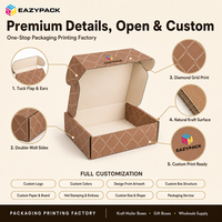 Boîtes en kraft personnalisées de qualité supérieure, directement de l'usine, boîtes cadeaux à motif quadrillé, boîtes d'expédition estampées à chaud pour vêtements et boutiques
