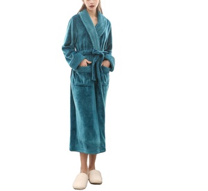 ชุดนอนแขนยาวผ้าฟลีซสำหรับผู้หญิง,สั่งตัดชุดนอนแขนยาวมีกระเป๋าสำหรับผู้หญิง - Product Image 1