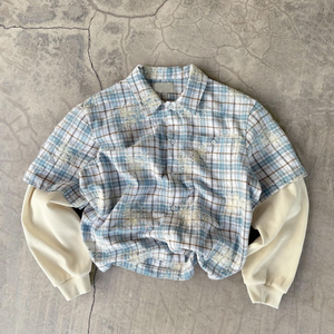 <span class=keywords><strong>Camicia</strong></span> Vintage di <span class=keywords><strong>Flanella</strong></span> con Bottoni per Uomo Ricamo Personalizzato a Nido d'Ape Manica <span class=keywords><strong>Lunga</strong></span> Doppio Strato a Quadri Termica - Product Image 2