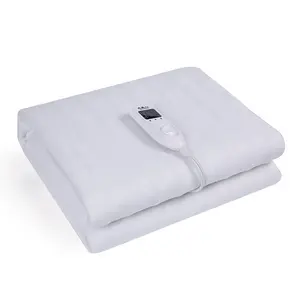 popular fast warming electric heated mattress pad quilted under blanket single grey