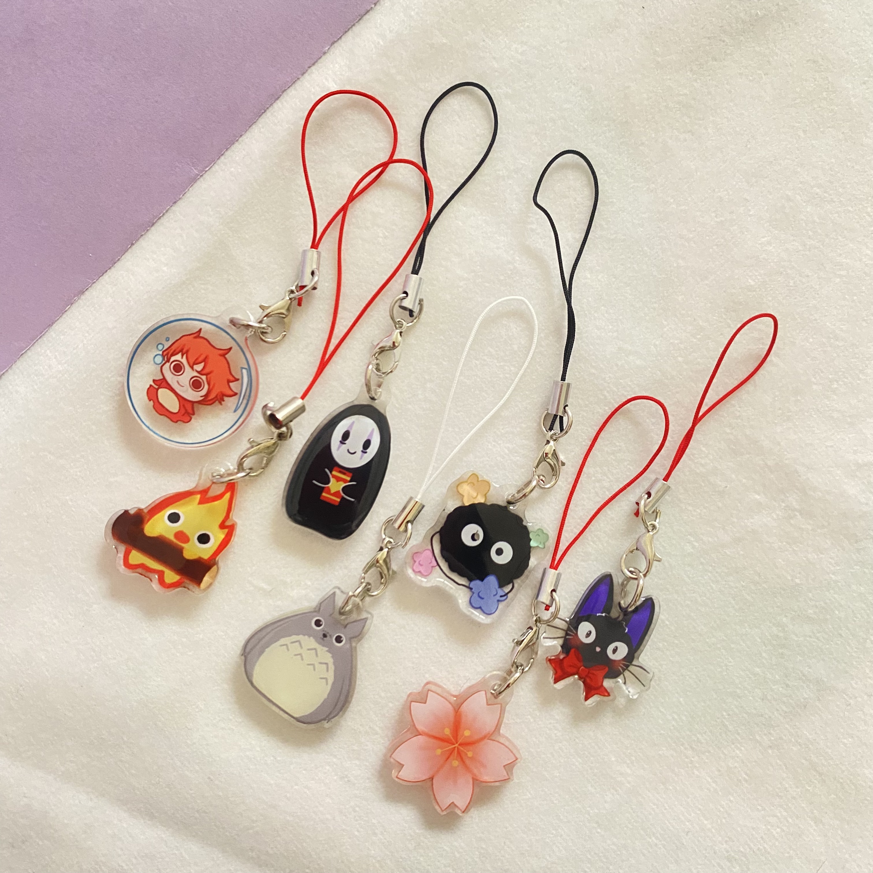 1pc * Cat Phone Charm With Red Bead - Traditional Maneki Neko Cell Phone Lanyard - * Japanese Amulet Hanging Decoration - View #6
