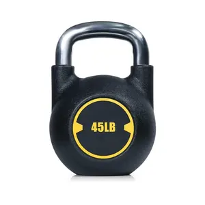 Custom Logo 4KG-48KG LB PU Coated Chrome Handle Kettlebells Gym Kettle Bell Weights Urethane Competition Kettlebell