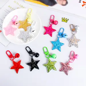 Acrílico Estrela Glitter Engraçado Cartoon Keychain Fornecedor Glitter Keychain