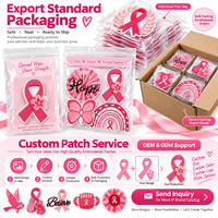 Patch brodé en ruban rose pour la sensibilisation au cancer du sein, avec motifs Cœur, Espoir, Croire, à thermocoller ou à coudre, vente en gros