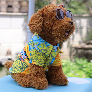 Sang Trọng Mùa Hè Màu Xanh Bông Con Chó Mèo Áo Sơ Mi XS Kích Thước In Hawaii Lấy Cảm Hứng Từ Teddy Mô Hình Năm Mới Của Vật Nuôi Sang Trọng Phụ Kiện Miễn Phí - Product Image 2