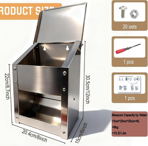 Jh-Mech Kippenvoeder Met Raam Knaagdier Proof Weerbestendige Silo 40lb Geen Afval Metaal Gegalvaniseerd Automatische Kippenvoeder - Product Image 3