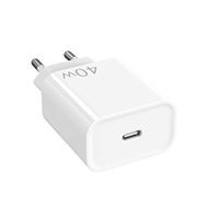 Livraison gratuite articles EU pin double USB-C PD 40W GaN chargeur rapide chargeur pour iPhone 16 15 14 OTP Protection PC