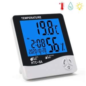 H TC-8A LCD Kỹ Thuật Số Nhiệt Độ Độ Ẩm Meter Trong Nhà Ngoài Trời Độ Ẩm Cảm Biến Nhiệt Độ Đồng Hồ Báo Thức Với Đèn Nền - Product Image 6