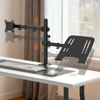 Support de moniteur double Khcoohoo, support pour ordinateur portable, acier allié, inclinaison à 90°, réglage de la hauteur de 100 à 400 mm, ergonomique, bureau à domicile