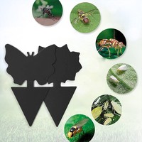 Zwarte kleverige insectenvanger met meerdere patronen, dubbelzijdige sterke kleefval voor tuin en kas