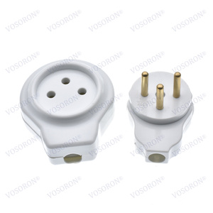 Trắng 16A 250V Israel tiêu chuẩn 3 pin điện dây lắp ráp cắm ổ cắm công nghiệp có thể tháo rời cắm nam nữ ổ cắm - Product Image 1