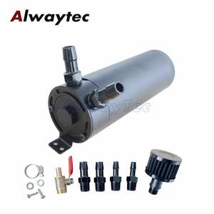 Universele Aluminium Baffle 500ml Olieafvanger 2-poorts Tank met Ontluchtingsfilter Separator Reservoir Tank - Product Image 1