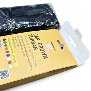 Boîtes de vente au <span class=keywords><strong>d</strong></span>étail personnalisées de luxe écologiques imprimées avec trou de suspension, emballage <span class=keywords><strong>en</strong></span> papier kraft pour turbans et foulards - Product Image 4