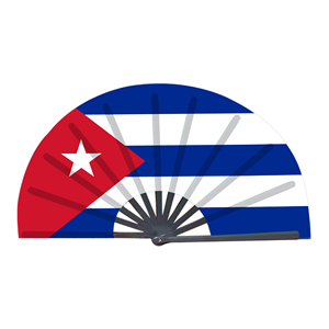 Abanicos Plegables de Bambú con la Bandera de Cuba al por Mayor, Abanico de Mano para Carnaval, Boda, Festival, Fiesta, Agencia de Viajes - Product Image 1