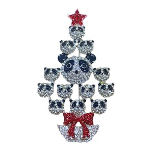 Broche de Bisutería de Aleación con Pedrería y Esmalte, con Diseño de Árbol de Navidad, Guirnalda, Alce y Reno, Regalo de Boda - Product Image 3