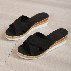 Nouvelles sandales d'été 902 à talon compensé pour femme, à semelle épaisse, talon moyen, style bouche de poisson, à une bride, pour la plage - Product Image 4