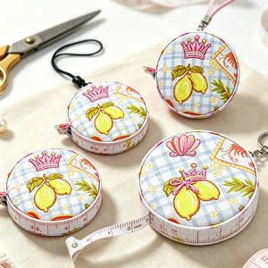 Mini Embroidery Leather <b>Tape</b> Measure Keychain Key Ring Retractable Soft <b>Measuring</b> <b>Tape</b> for Sewing <b>Body</b> Waist - Product Image 1