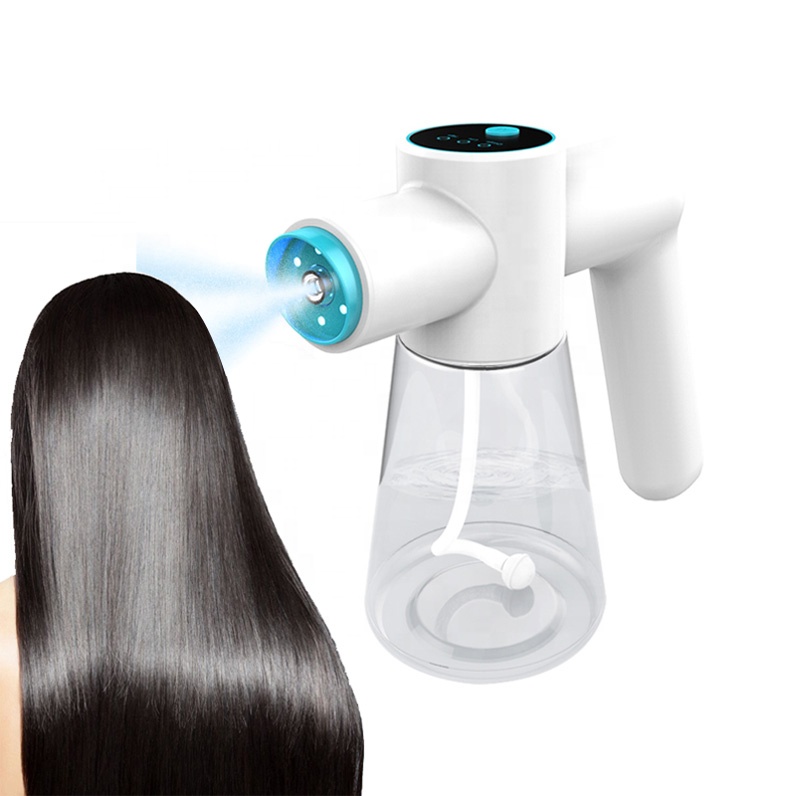 2024 New Barber Shop Handheld Portátil Hair Steamer 730ml Água de ozônio Nano Mist Spray Garrafa para Hidratante Hair Care Salons