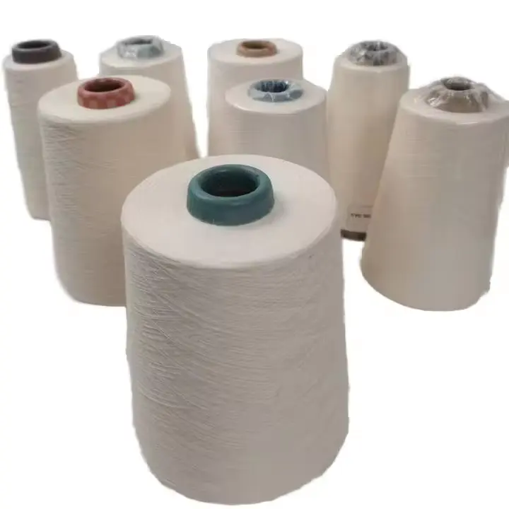 Hilos cardados de mezcla de polialgodón de Gaibo Textile, hilos de algodón de poliéster con patrón crudo para tejer, directo de fábrica de China