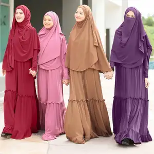 W & Een 2020 Hoge Kwaliteit Amerikaanse & Maleisië & Dubai Moslim Dames Bidden Abaya Met Hijab Sjaal Islamitische Kleding casual Jurken