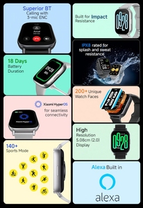 Redmi Watch 5 Active 5g Boltt Reloj de <span class=keywords><strong>hombre</strong></span> <span class=keywords><strong>Smartwatch</strong></span> Kids Relojes Set Al & 1 Gps Original Touch Quality Fashion Smart Deportivo - Product Image 3