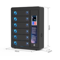 Armadietto di ricarica per telefoni Y2Power JUN a 6 scomparti con ricarica rapida PD 20W, touchscreen e stazione di ricarica sicura per bar, ristoranti e caffè.