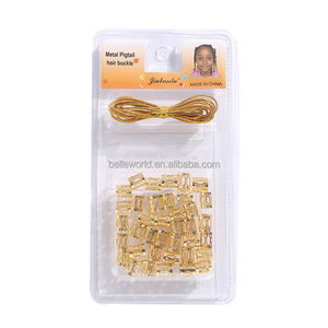 BELLEWORLD venta al por mayor oro metálico cadena brazalete Clip cuentas de madera Kit tubo de filigrana <span class=keywords><strong>Loc</strong></span> accesorios para el cabello para la decoración del trenzado - Product Image 3