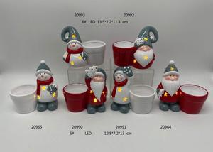 Décor de père noël pots en céramique de noël décoration de jardin de table couvercles de <span class=keywords><strong>pot</strong></span> de fleur pour une utilisation intérieure et extérieure - Product Image 5