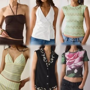 Vêtements d'été pour femmes, neufs, tendance, en polyester/coton, taille unique, pour usage quotidien, en cartons, vente en gros à prix réduit - Product Image 5